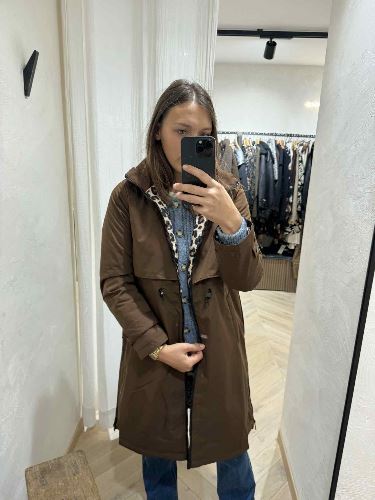 Imperméable marron léopard
