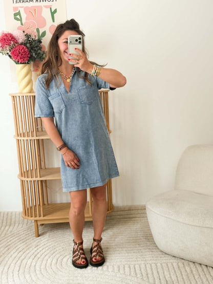 Robe droit jean denim clair