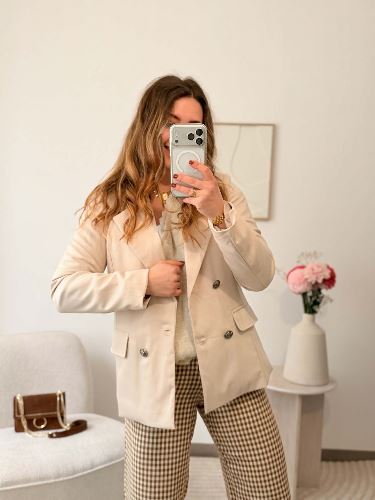 Blazer boutons ornements - Ecru