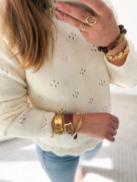 Pull écru bohème