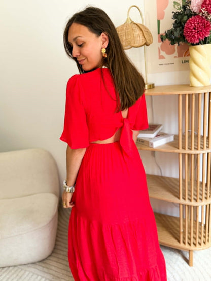 Robe longue corail