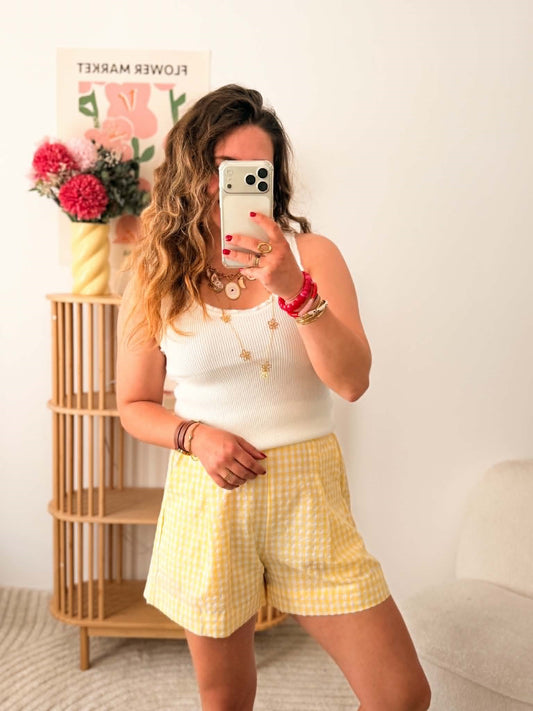 Short vichy jaune
