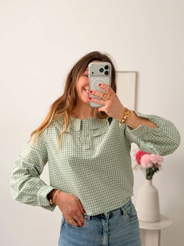 Chemise vichy vert - Claudine