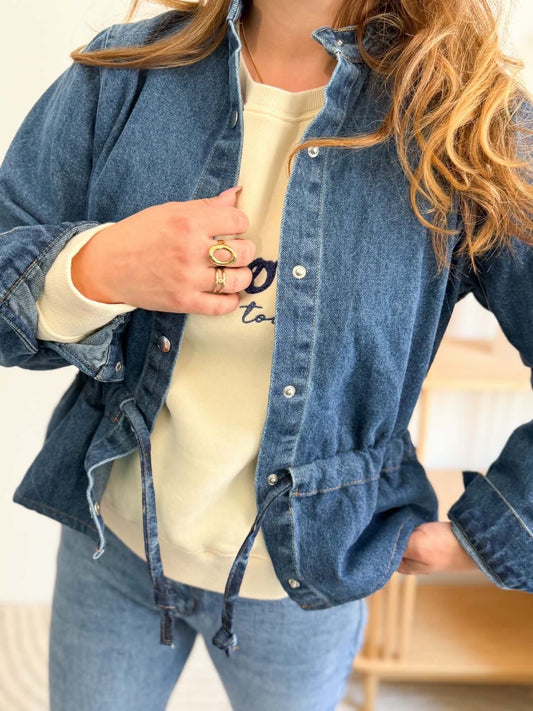Veste en jean peplum