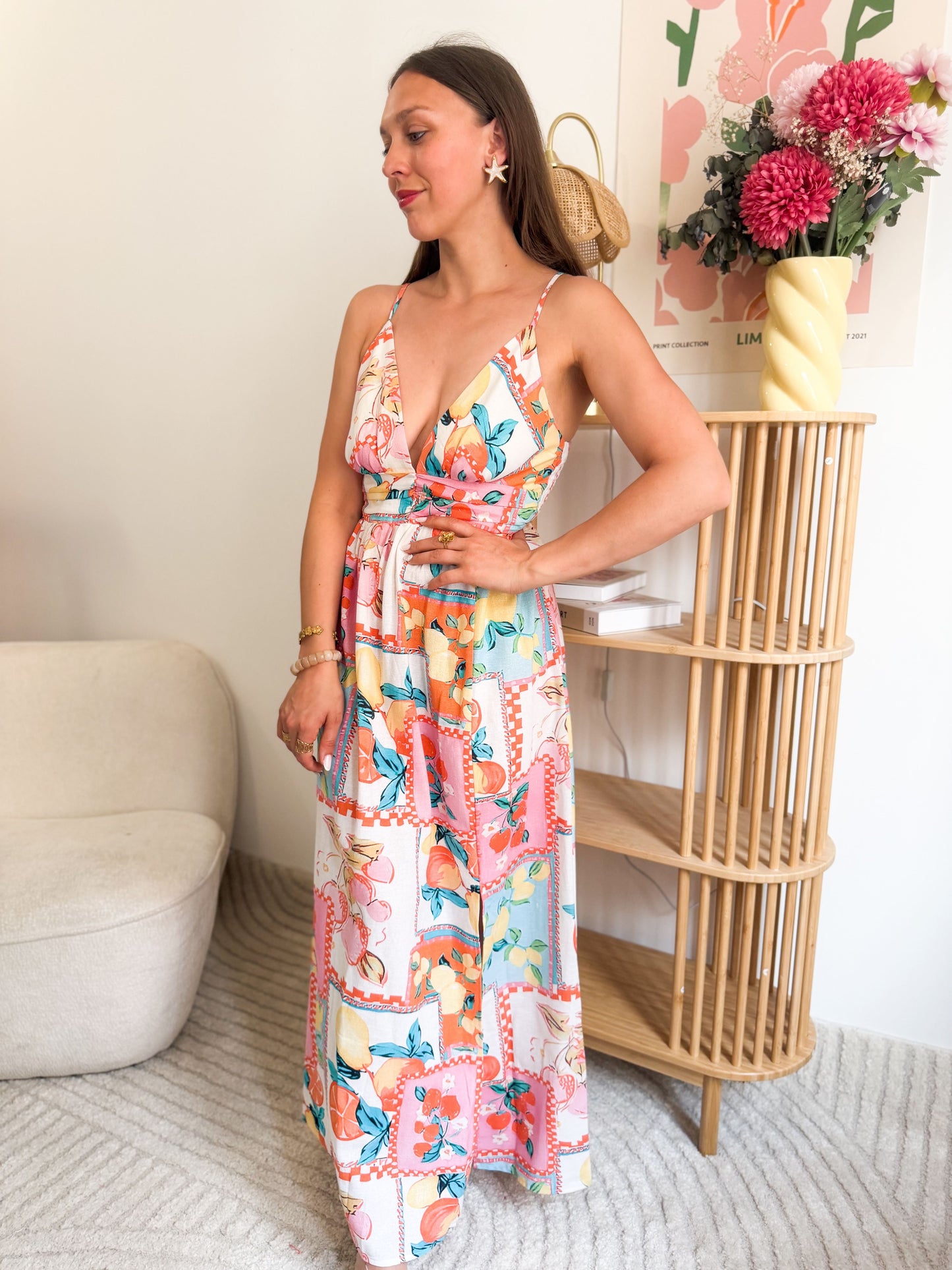 Robe longue sunset - Multicolore