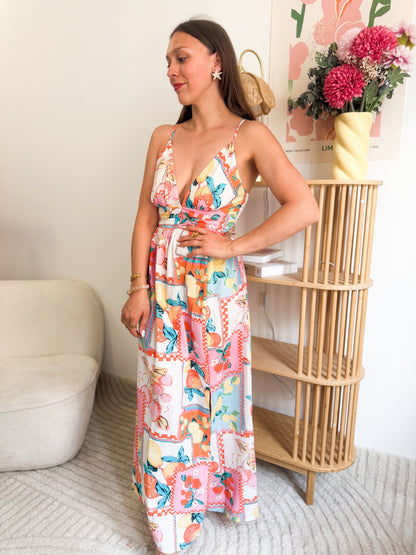 Robe longue sunset - Multicolore