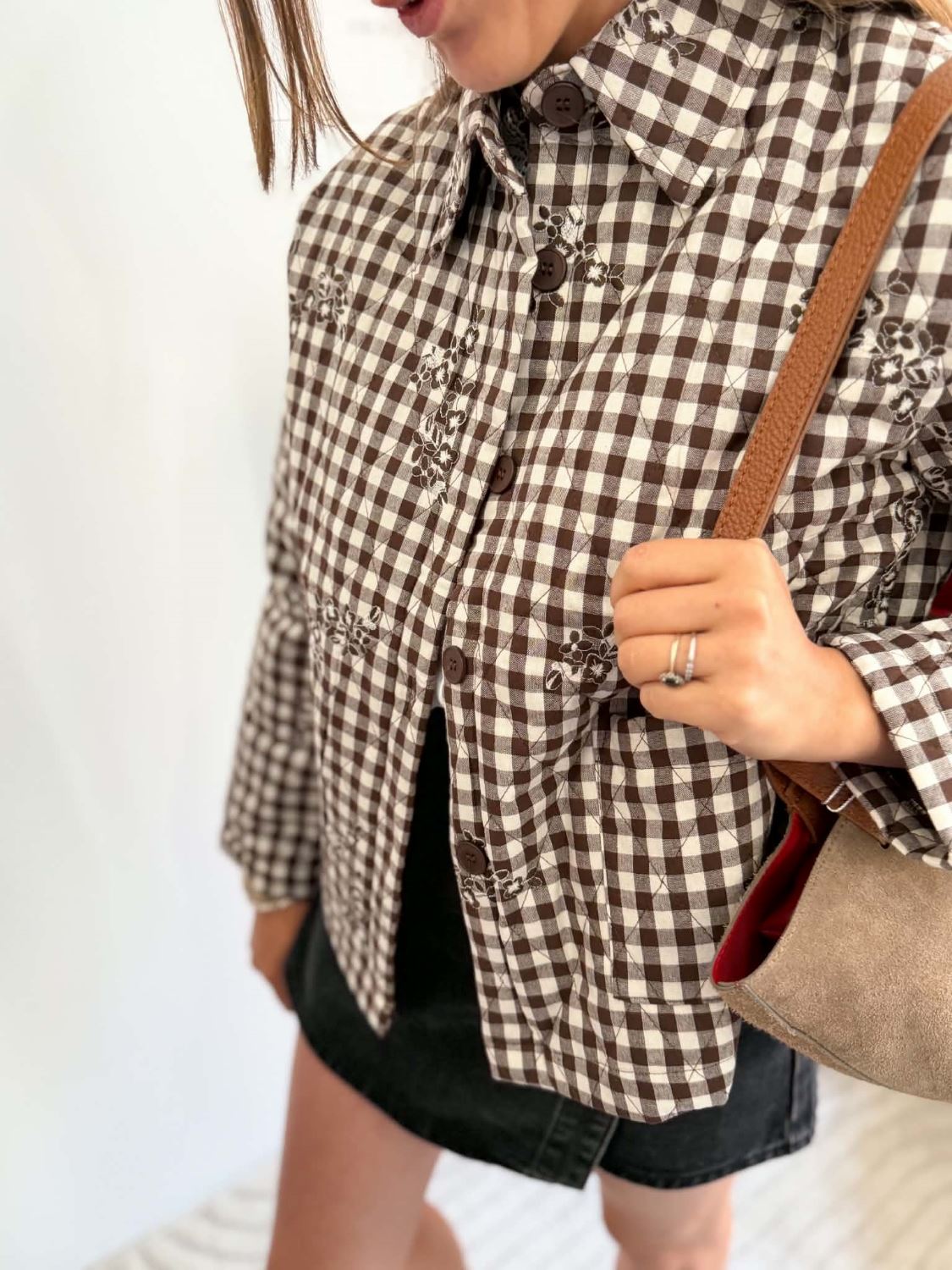 Veste vichy marron