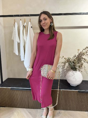 Robe T-shirt fuschia