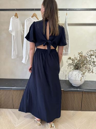 Robe longue bleu marine