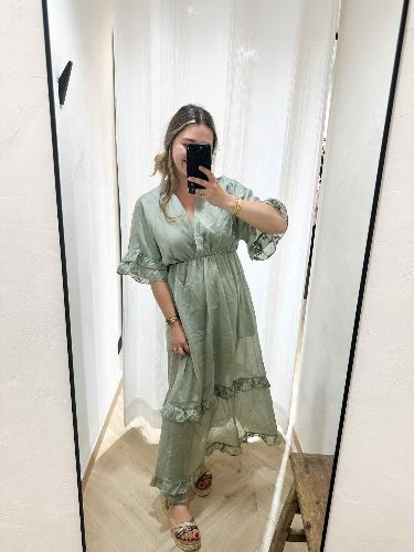 Robe bohème vert amande