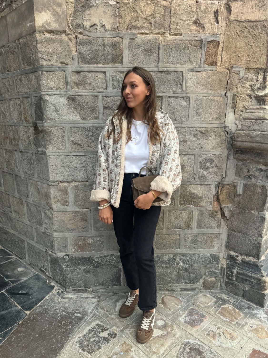 Veste bouclette beige reversible