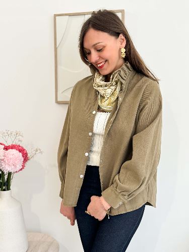 Veste jean kaki