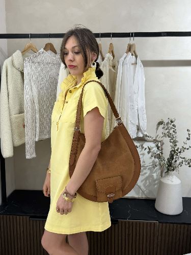 Robe droite en jean - Jaune
