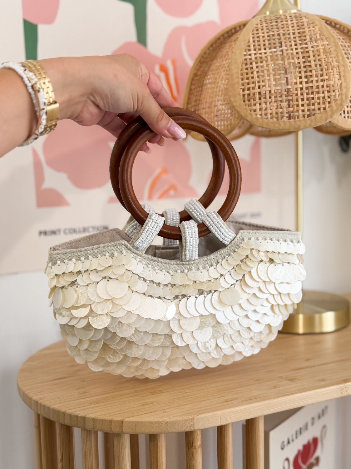 Sac sequin nacré