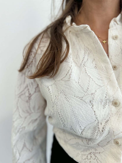Blouse dentelle ecrue