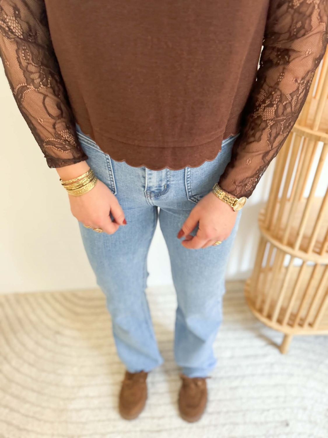 pantalon wideleg - Bleu clair