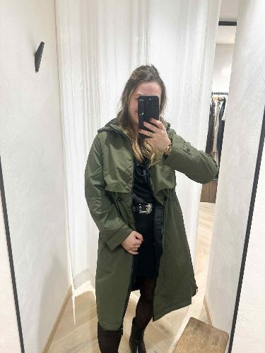 Imperméable long rembourre kaki