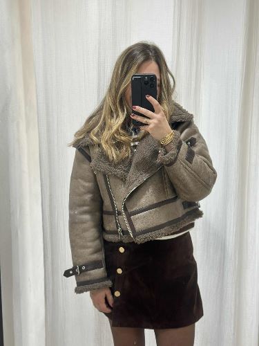 Blouson aviateur taupe