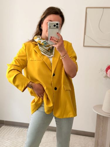 Blazer Justine - Face dos - Vert moutarde