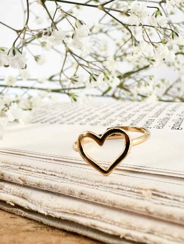 Bague coeur fin doré