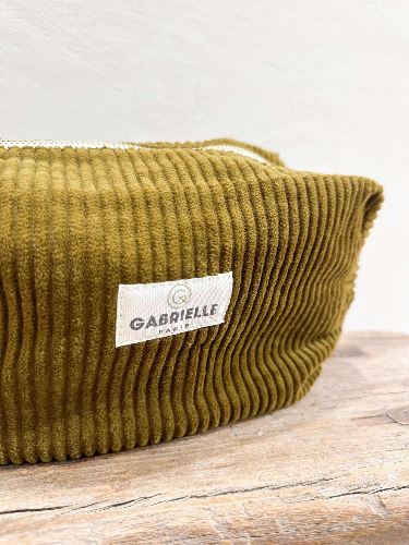 Trousse velours olive