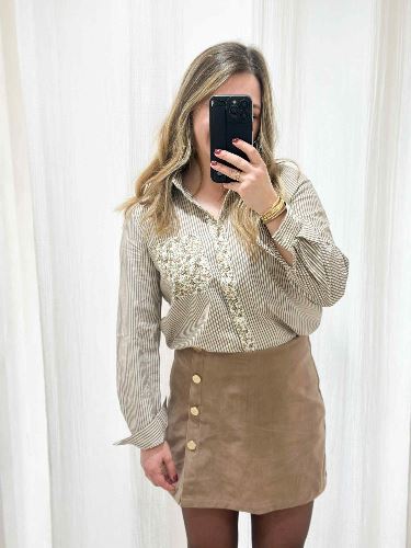 Jupe short taupe