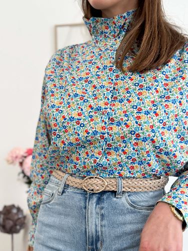 Chemisier col victorien style liberty