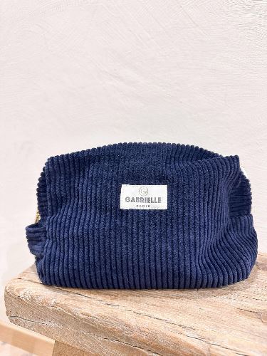 Trousse velours bleu marine