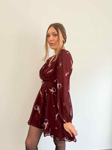 Robe bordeau imprimée