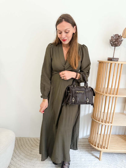 Robe longue kaki