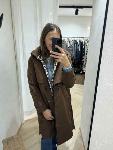 Imperméable marron léopard