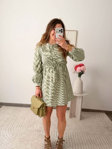 Robe vichy kaki