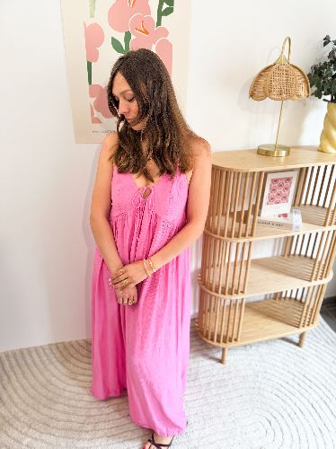 Robe longue fushia