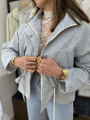 Veste à lignes - Marine