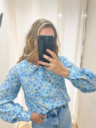 Chemise liberty bleu ciel