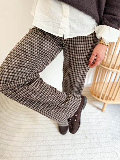 Pantalon à carreaux lainage