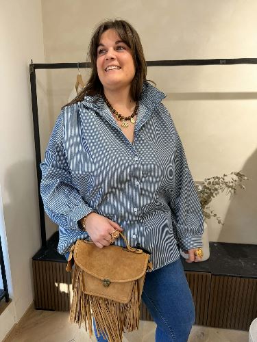 Chemise rayures bleu et blanc