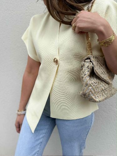 Top croisé jaune beurre