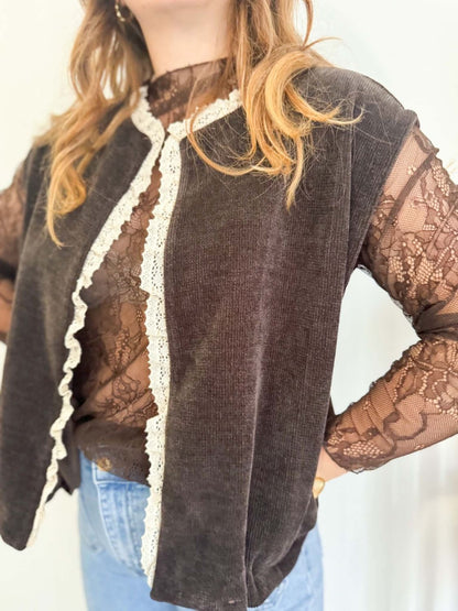 Gilet sans manches velours