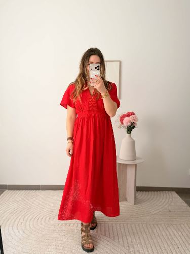 Robe longue rouge