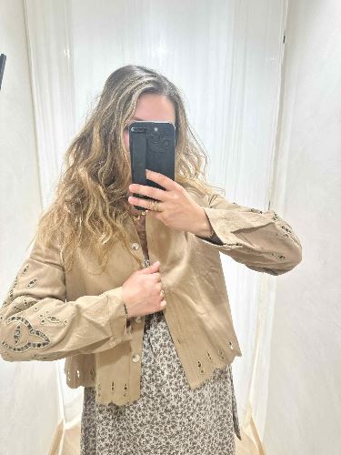 Robe taupe fleur marron