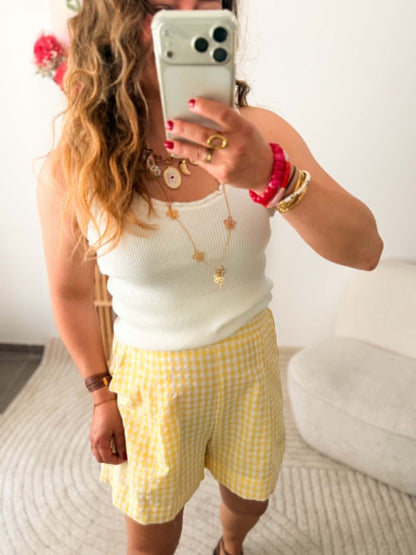 Short vichy jaune
