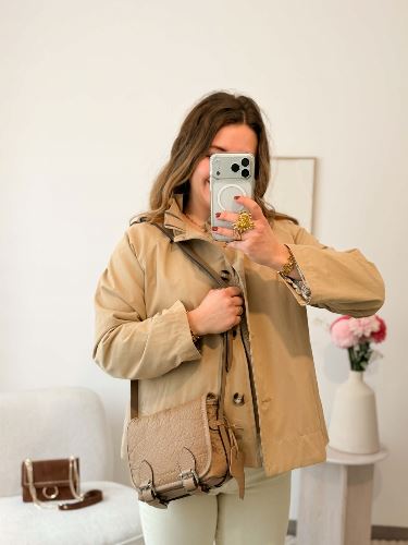 Trench col victorien beige