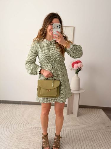 Robe vichy kaki
