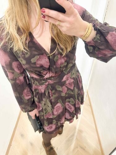 Robe black fleurie