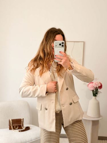 Blazer boutons ornements - Ecru