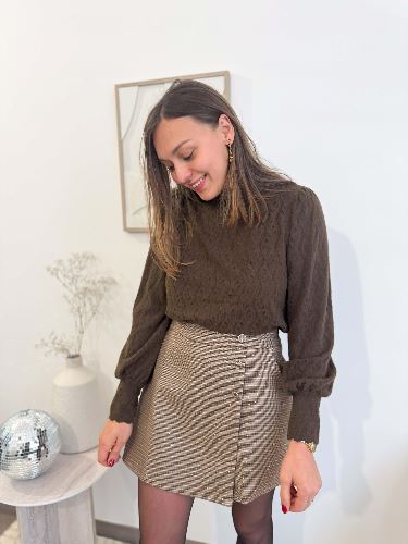 Top dentelle marron - Esmée