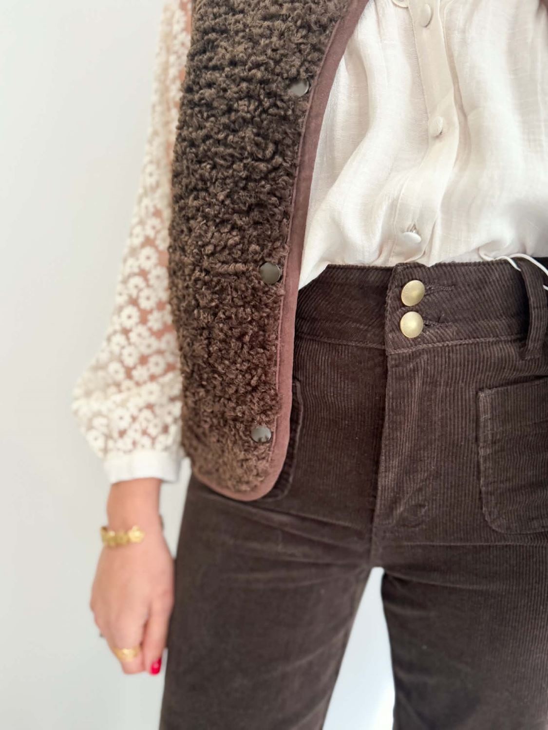 Gilet bouclette - Marron