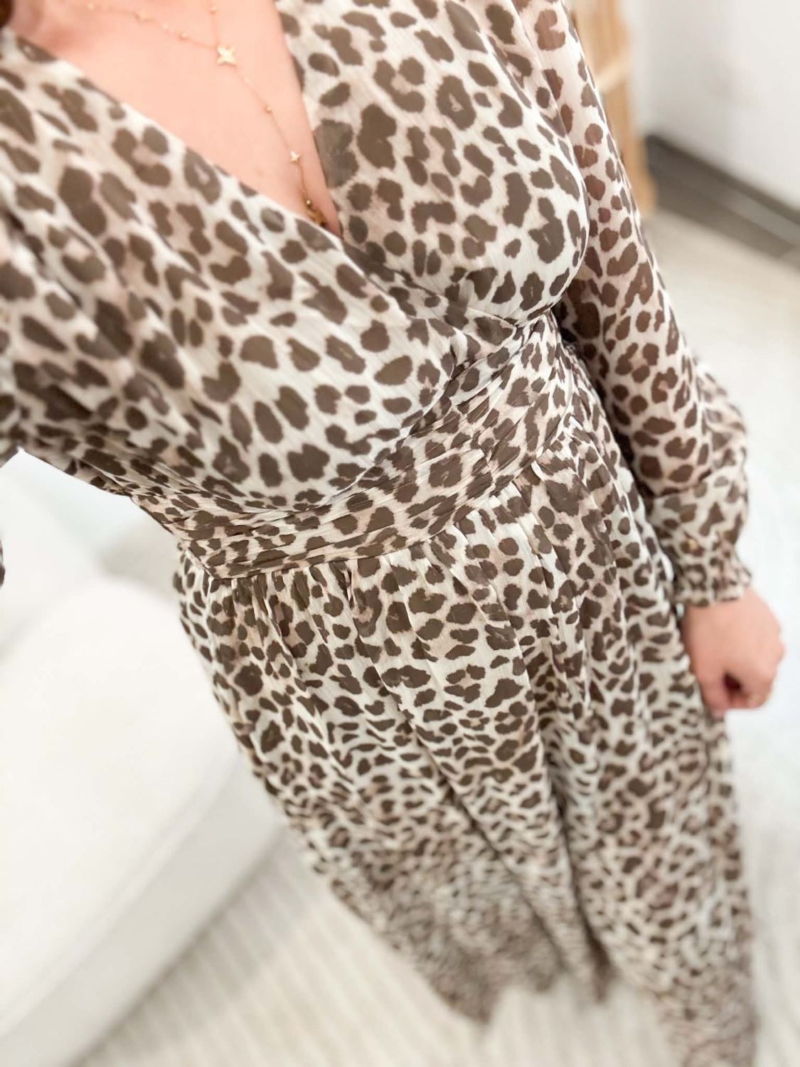 Robe longue fluide léopard