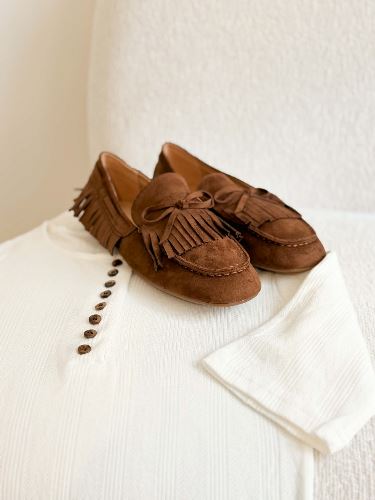 Mocassions à franges - Marron